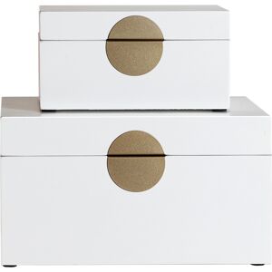 Lastdeco Caisse en Bois Mdf Blanc, 28x24x15 cm - Lot de 2