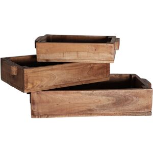 Lastdeco Caisse en Bois de Mahogany Marron, 48x25x10 cm