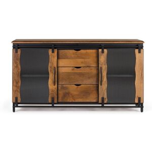 GINER Y COLOMER Buffet en bois manguier et metal noir