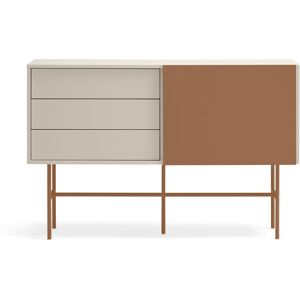 TEULAT Buffet avec porte coulissante en bois L140 cm marron argile