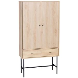 sweeek Armoire dressing effet bois rainure 2 portes, 2 tiroirs