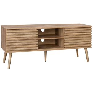 sweeek Meuble tv scandinave 2 portes decor bois rainure