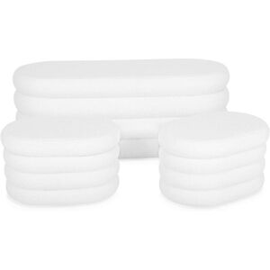 sweeek Banc coffre avec 2 poufs de rangement en bouclettes