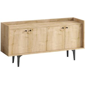 Menzzo Buffet bas 4 portes 150cm chene clair