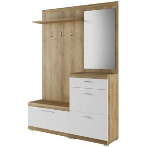 Best Mobilier Meuble d'entree scandinave 135 cm bois / blanc