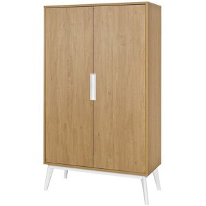 Nateo Concept Armoire 2 portes Blanc et Chene