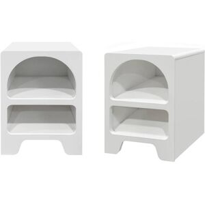 sweeek Table de chevet organique effet bois blanc (lot de 2)