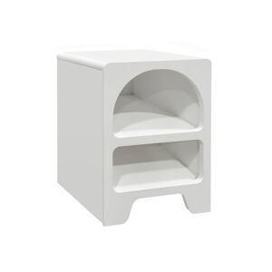 sweeek Table de chevet organique effet bois blanc 2 niches