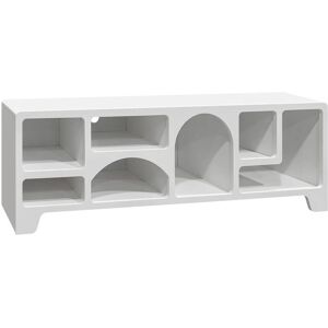 sweeek Meuble tv organique effet bois blanc 160cm