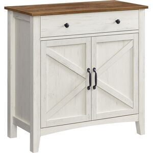 VASAGLE Buffet effet bois acier blanc rustique et marron miel