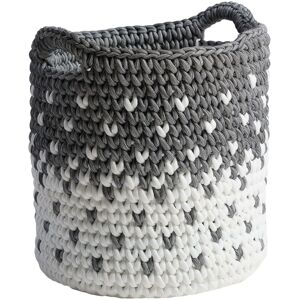 Wanda Collection Grand panier en corde gris et blanc L