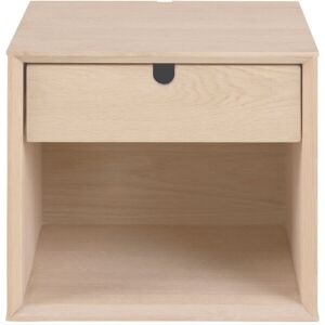 Drawer Table de chevet murale 1 tiroir, 1 niche en bois blanchi