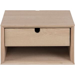 Drawer Table de chevet murale 1 tiroir, 1 niche en bois blanchi