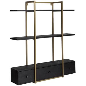 Made in Meubles Etagere en bois noir 80x20 cm