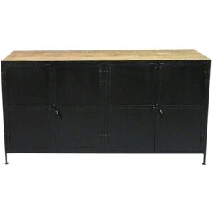 Made in Meubles Buffet en metal noir 168x45 cm