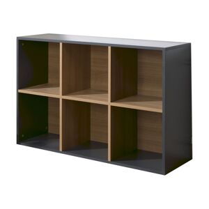 Alfred et Compagnie  6 cases de rangement effet bois anthracite 103x36x69