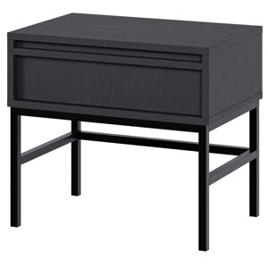 Selsey Table de chevet avec tiroir et cadre noir 50x44 cm