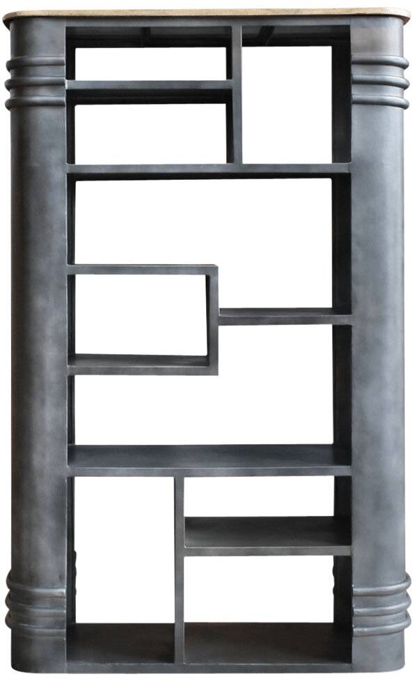 Made in Meubles Bibliothèque en métal gris 105 cm