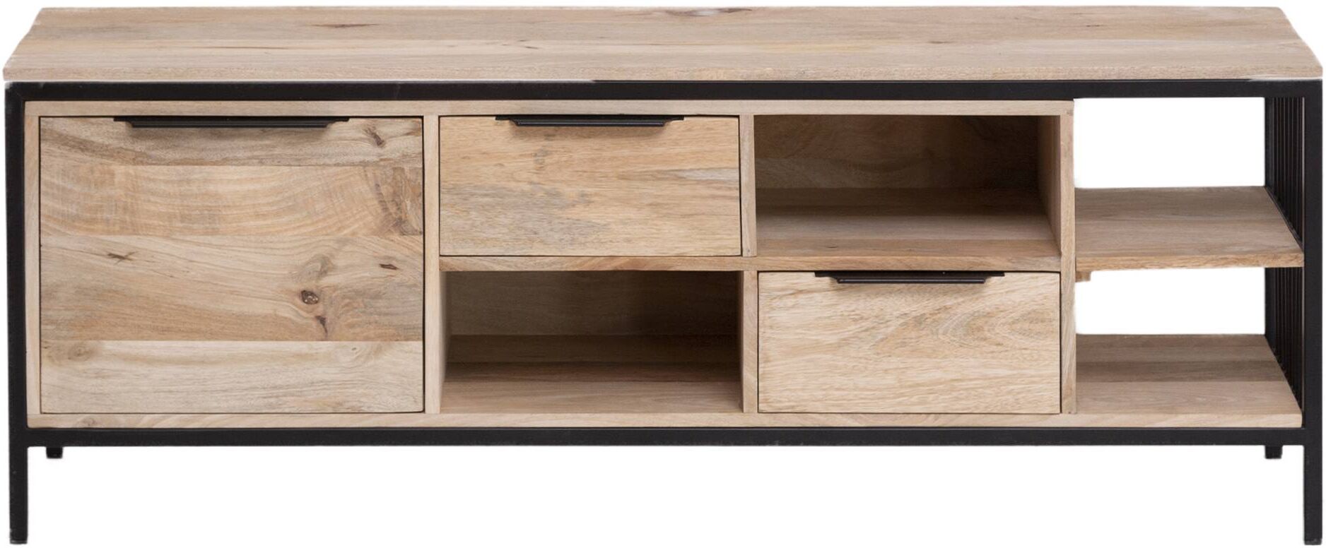 Made in Meubles Meuble TV en bois noir 140 cm