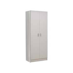 Dmora Armoire polyvalente à 2 portes effet bois blanc