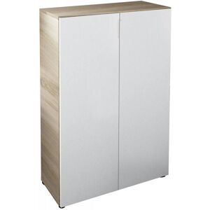 Dmora Armoire polyvalente à 2 portes effet chêne et bois blanc