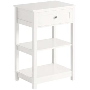 SoBuy Table de chevet 1 tiroir en bois blanc