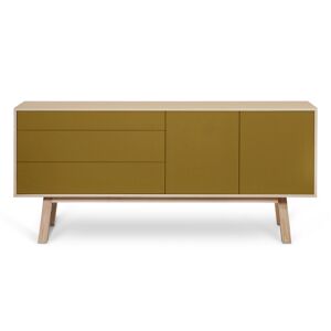 MON PETIT MEUBLE FRANCAIS Buffet en frêne 2 portes+3 tiroirs 180 cm, hauteur 94 cm