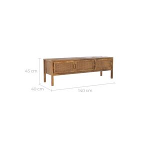 Rendez-Vous Deco Meuble TV cannage et bois de manguier 140 cm