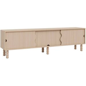 Naan Furniture Meuble TV bas en bois massif naturel 180 cm Verni - Publicité Naan Furniture Meuble TV bas en bois massif naturel 180 cm Verni - Publicité