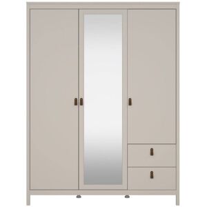 Calicosy Armoire 3 portes dont 1 miroir et 2 tiroirs L150 cm - Taupe - Publicité Calicosy Armoire 3 portes dont 1 miroir et 2 tiroirs L150 cm - Taupe - Publicité