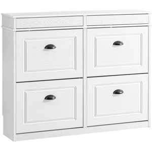 SoBuy Meuble chaussure rangement 4 abattants 105x24x82cm effet bois - Publicité SoBuy Meuble chaussure rangement 4 abattants 105x24x82cm effet bois - Publicité