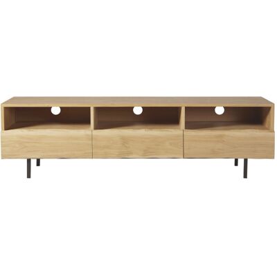 Maisons du Monde Meuble TV en Bois Naturel - 3 Tiroirs - Meuble TV - Publicité Maisons du Monde Meuble TV en Bois Naturel - 3 Tiroirs - Meuble TV - Publicité