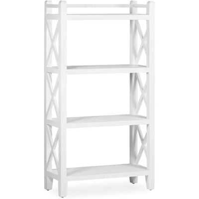 Bibliothèque en bois blanc Moycor Everest - 4 étagères - Style nordique - Publicité Bibliothèque en bois blanc Moycor Everest - 4 étagères - Style nordique - Publicité