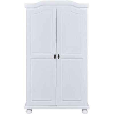 Terre de Nuit Armoire 2 portes en bois massif blanc laqué - Publicité Terre de Nuit Armoire 2 portes en bois massif blanc laqué - Publicité
