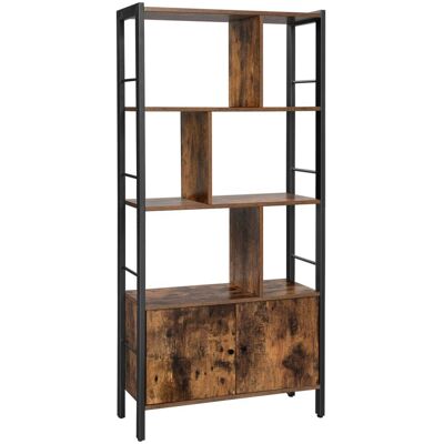 VASAGLE Étagère à 4 niveaux style industriel effet bois marron rustique - Publicité VASAGLE Étagère à 4 niveaux style industriel effet bois marron rustique - Publicité