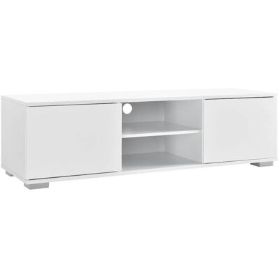 HELLOSHOP26 Meuble TV - 120cm Blanc - Publicité HELLOSHOP26 Meuble TV - 120cm Blanc - Publicité