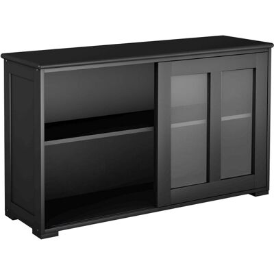 Giantex Buffet commode bas réglable noir 106,5x33x62,5cm - Publicité Giantex Buffet commode bas réglable noir 106,5x33x62,5cm - Publicité