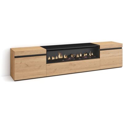 Skraut Home - Meuble TV avec Cheminée Électrique - Moderne - Publicité Skraut Home - Meuble TV avec Cheminée Électrique - Moderne - Publicité