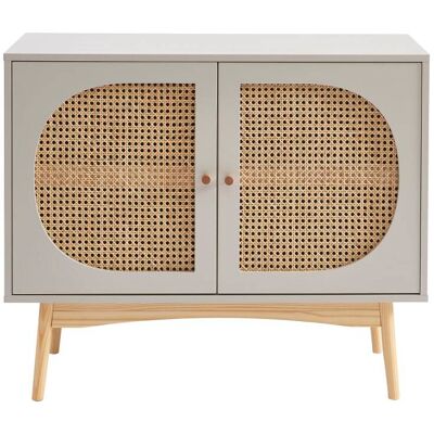 Buffet SIXTINE - Style rétro et bohème - Portes en cannage - 90cm - Publicité Buffet SIXTINE - Style rétro et bohème - Portes en cannage - 90cm - Publicité