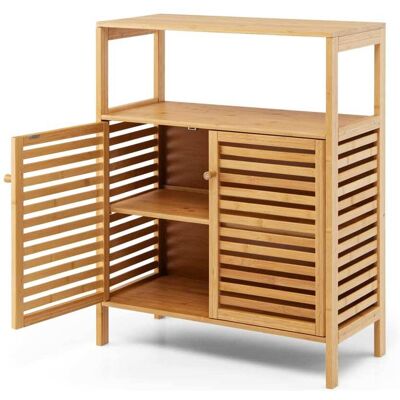 Giantex Meuble de rangement en bambou beige 64 x 27,5 x 80 cm - Publicité Giantex Meuble de rangement en bambou beige 64 x 27,5 x 80 cm - Publicité