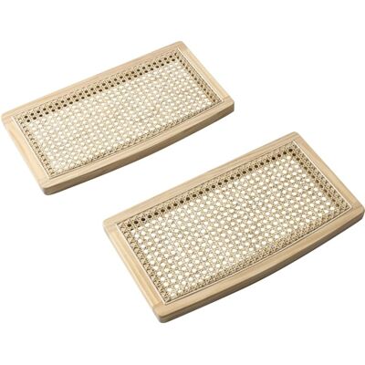 Terre de Nuit Lot de 2 planches de chevet cannage naturel - Publicité Terre de Nuit Lot de 2 planches de chevet cannage naturel - Publicité