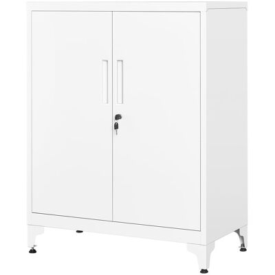 SONGMICS Caisson de bureau avec 2 portes verrouillable en acier blanc mat - Publicité SONGMICS Caisson de bureau avec 2 portes verrouillable en acier blanc mat - Publicité