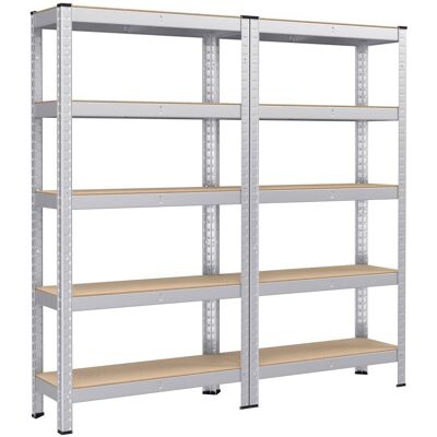 SONGMICS Lot de 2 étagère de rangement à 5 niveaux 30 x 75 x 150 cm argent - Publicité SONGMICS Lot de 2 étagère de rangement à 5 niveaux 30 x 75 x 150 cm argent - Publicité