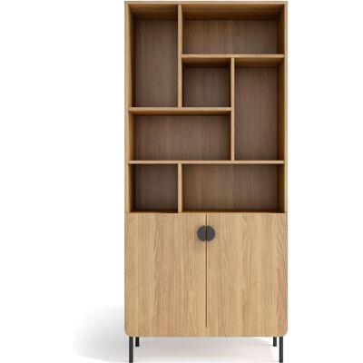Herdasa Étagère de rangement en mélamine chêne doré 180×80×32 cm - Publicité Herdasa Étagère de rangement en mélamine chêne doré 180×80×32 cm - Publicité