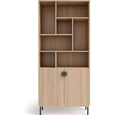 Herdasa Étagère de rangement en mélamine couleur noyer clair 180×80×32 cm - Publicité Herdasa Étagère de rangement en mélamine couleur noyer clair 180×80×32 cm - Publicité