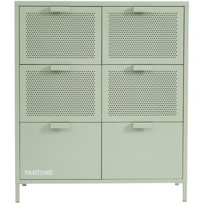 Pantone Commode métal vert amande 6 tiroirs 90cm - Publicité Pantone Commode métal vert amande 6 tiroirs 90cm - Publicité