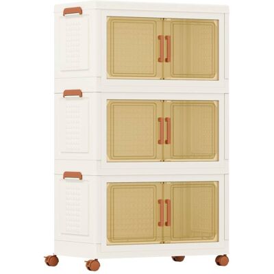 Giantex Boîtes de rangement empliables 3 niveaux blanc 62,5 x 34,5 x 100 cm - Publicité Giantex Boîtes de rangement empliables 3 niveaux blanc 62,5 x 34,5 x 100 cm - Publicité