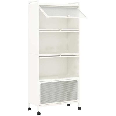 Giantex Étagères de rangement à 5 niveaux avec roues blanc 60x32x154cm - Publicité Giantex Étagères de rangement à 5 niveaux avec roues blanc 60x32x154cm - Publicité