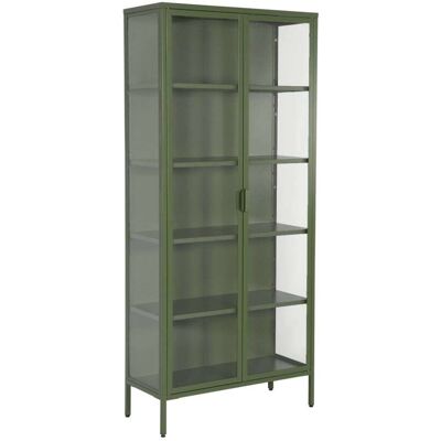 sweeek Buffet, vaisselier acier et verre trempé 2 portes 180cm vert - Publicité sweeek Buffet, vaisselier acier et verre trempé 2 portes 180cm vert - Publicité