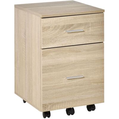 Homcom Caisson de bureau 2 tiroirs panneaux aspect bois - Publicité Homcom Caisson de bureau 2 tiroirs panneaux aspect bois - Publicité